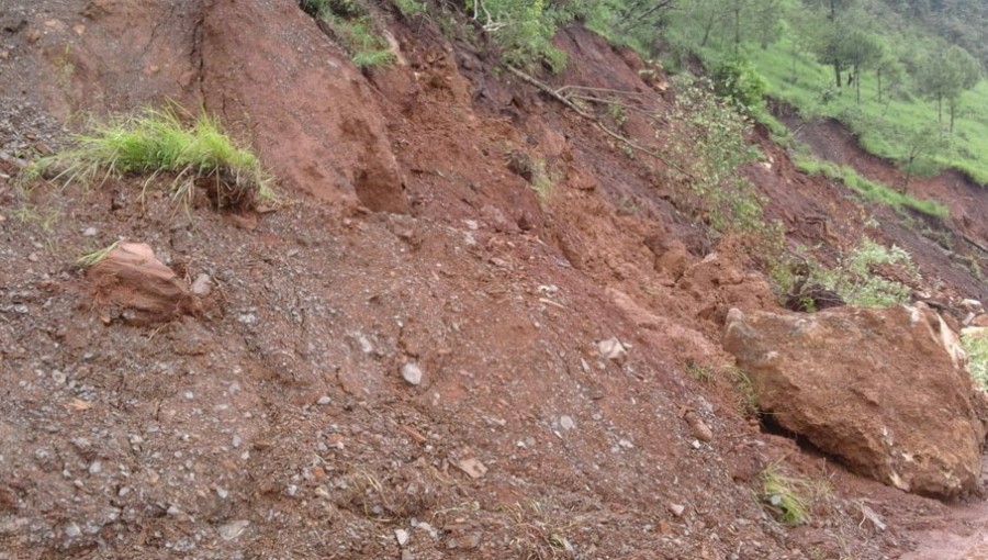 पहिरोले मेची राजमार्ग ठप्प, बागखोरमा ट्रक पुरियो