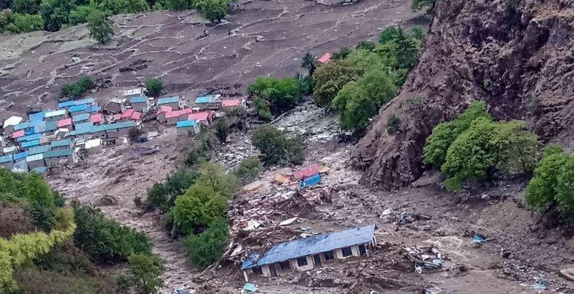 हुम्लामा आकस्मिक बाढी–पहिरो : विद्यालय भवनदेखि गोठसम्ममा क्षति